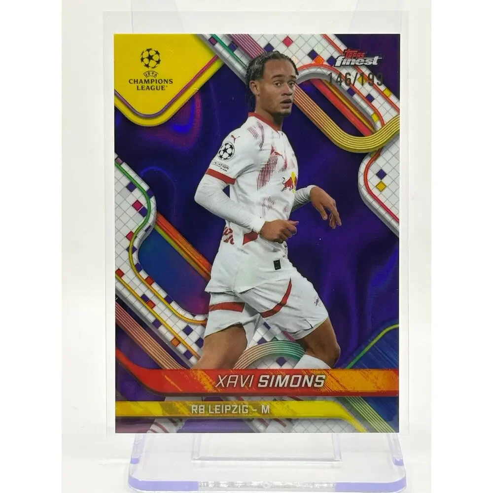 2024-25 Topps Finest XAVI SIMONS Purple Lava Refractor 146/199 SP Leipzig - Picture 1 of 2